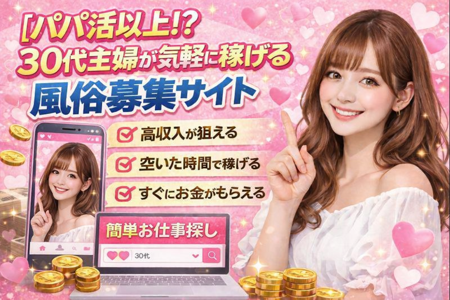 パパ活以上！30代以降の主婦がお金を稼ぐときに応募できる風俗サイト